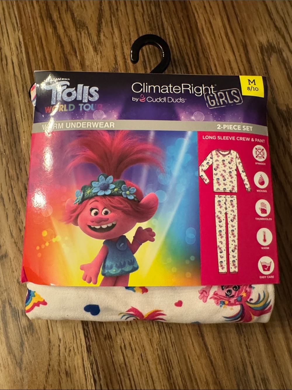 NWT!! Cuddl Duds Girls Trolls 2-Piece Underwear Set - size M 8/10